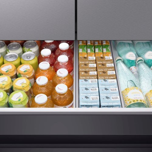 Samsung - 36 in. Wide BESPOKE 23 cu. ft. 4-Door French Door Counter Depth Smart Refrigerator with AutoFill Water Pitcher - Stainless Steel