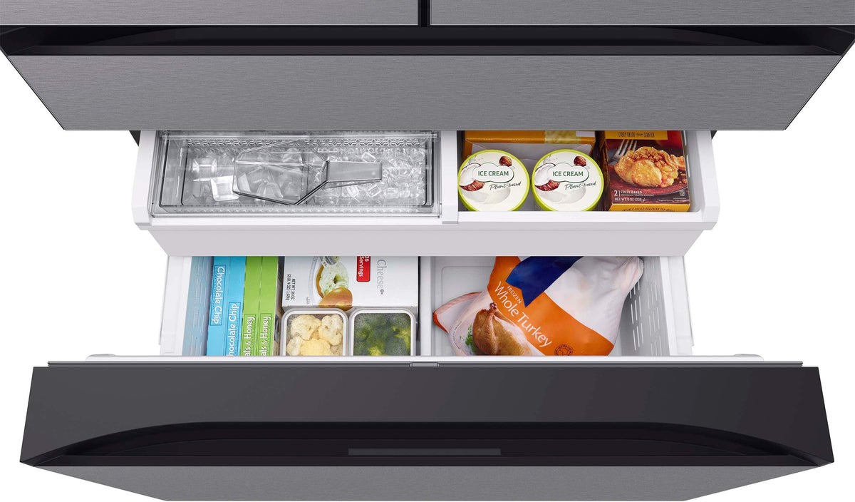 Samsung - 36 in. Wide BESPOKE 23 cu. ft. 4-Door French Door Counter Depth Smart Refrigerator with AutoFill Water Pitcher - Stainless Steel