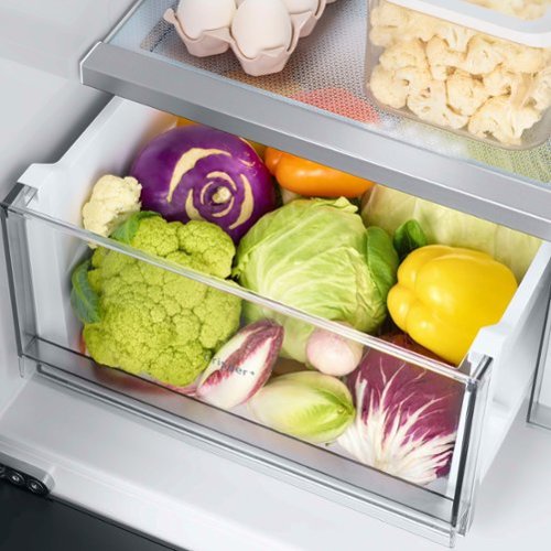 Samsung - 36 in. Wide BESPOKE 23 cu. ft. 4-Door French Door Counter Depth Smart Refrigerator with AutoFill Water Pitcher - Stainless Steel