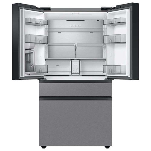 Samsung - 36 in. Wide BESPOKE 29 cu. ft. 4-Door French Door Smart Refrigerator with AutoFill Water Pitcher - Stainless Steel