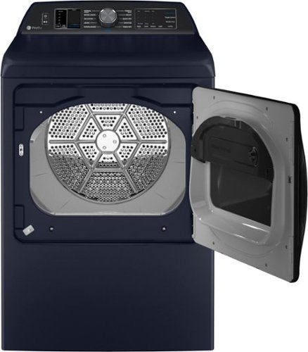 GE Profile - 7.3 Cu. Ft. Smart Electric Dryer with Fabric Refresh, Steam, and Washer Link - Sapphire Blue