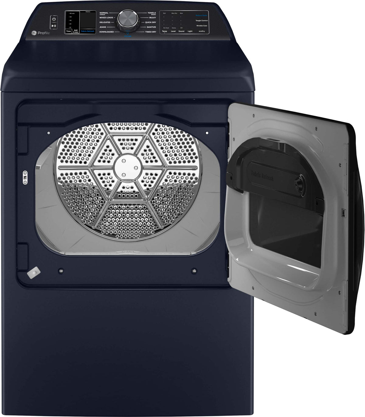 GE Profile - 7.3 Cu. Ft. Smart Electric Dryer with Fabric Refresh, Steam, and Washer Link - Sapphire Blue