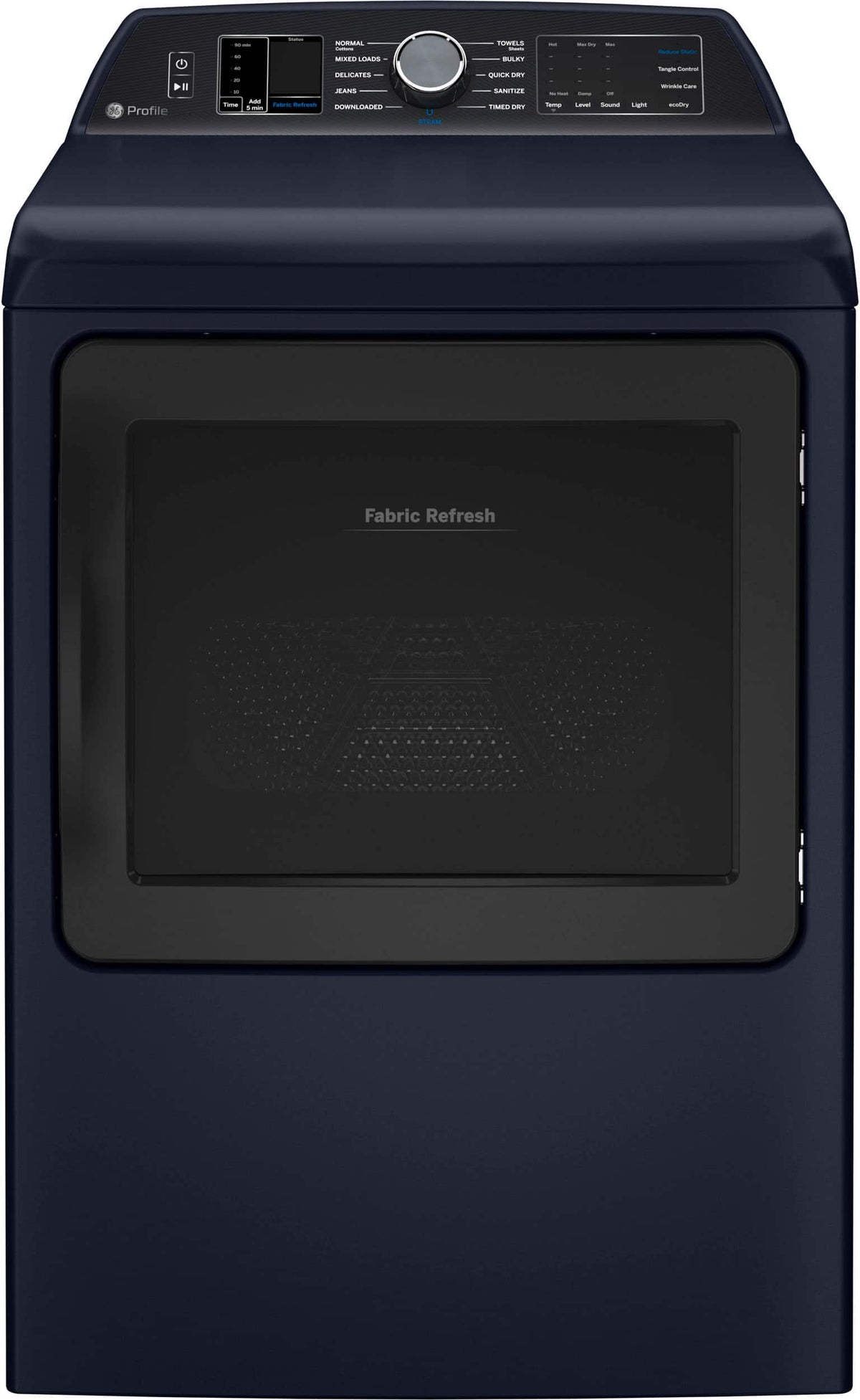 GE Profile - 7.3 Cu. Ft. Smart Electric Dryer with Fabric Refresh, Steam, and Washer Link - Sapphire Blue