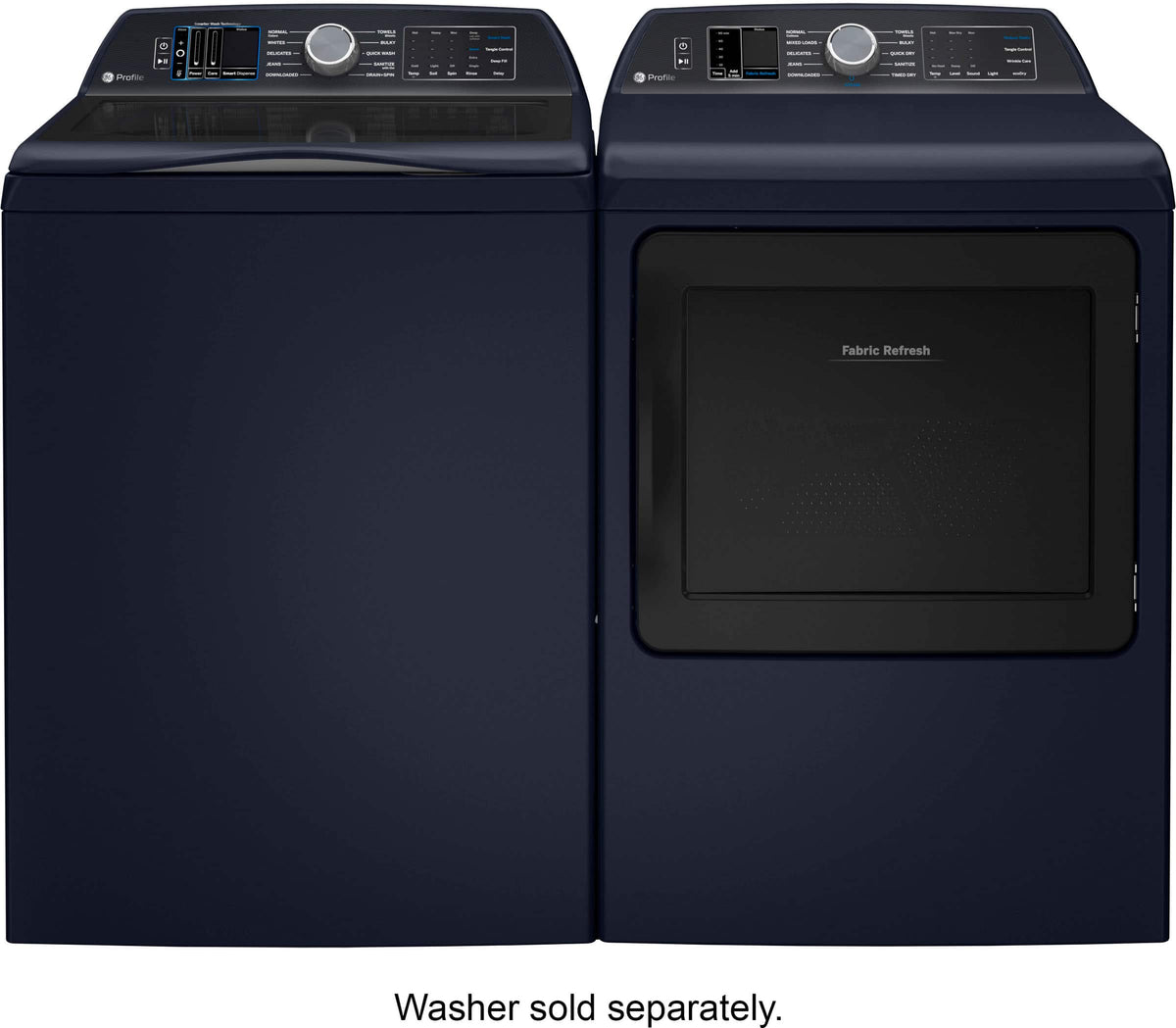 GE Profile - 7.3 Cu. Ft. Smart Electric Dryer with Fabric Refresh, Steam, and Washer Link - Sapphire Blue