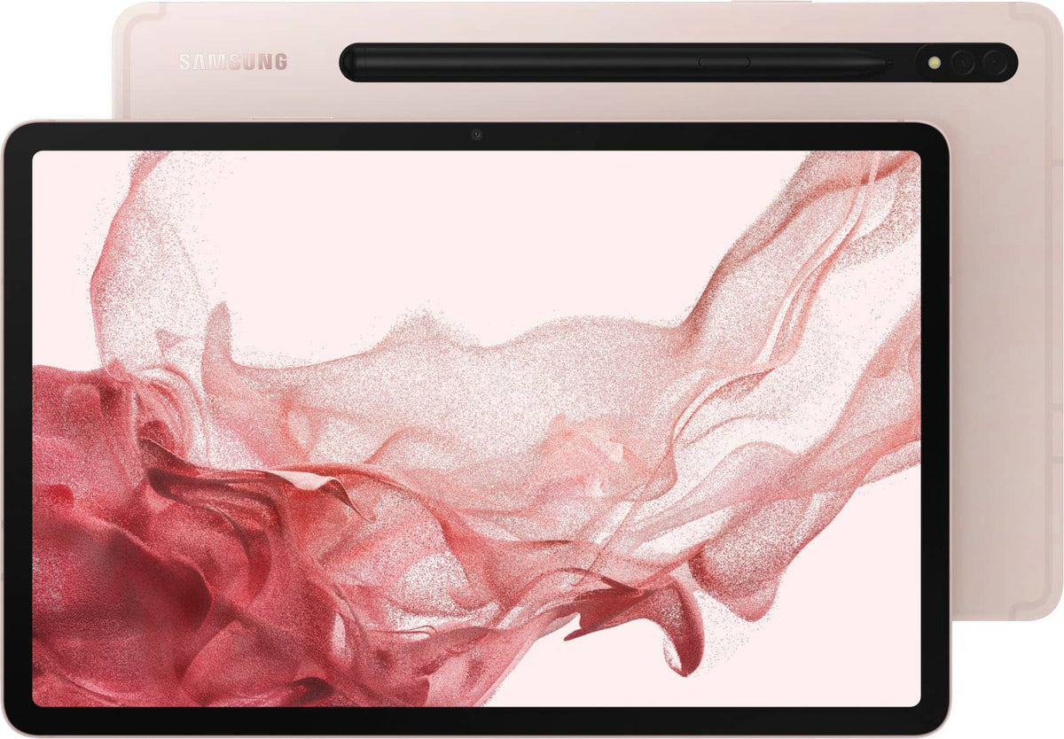 Samsung - Geek Squad Certified Refurbished Galaxy Tab S8 - 11" 128GB - Wi-Fi - with S-Pen - Pink Gold