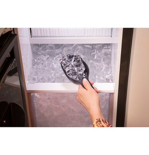 GE Profile - 15" 26-Lb. Freestanding Icemaker with Gourmet Clear Ice - Custom Panel Ready