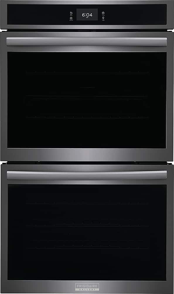 Frigidaire - Gallery 30" Double Electric Wall Oven with Total Convection - Black Stainless Steel