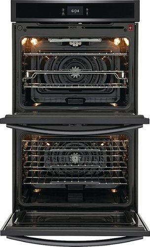 Frigidaire - Gallery 30" Double Electric Wall Oven with Total Convection - Black Stainless Steel
