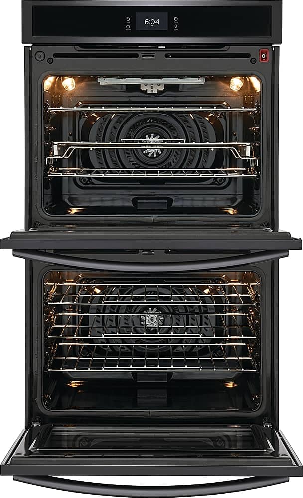Frigidaire - Gallery 30" Double Electric Wall Oven with Total Convection - Black Stainless Steel