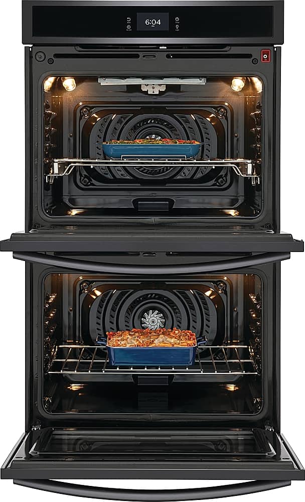 Frigidaire - Gallery 30" Double Electric Wall Oven with Total Convection - Black Stainless Steel
