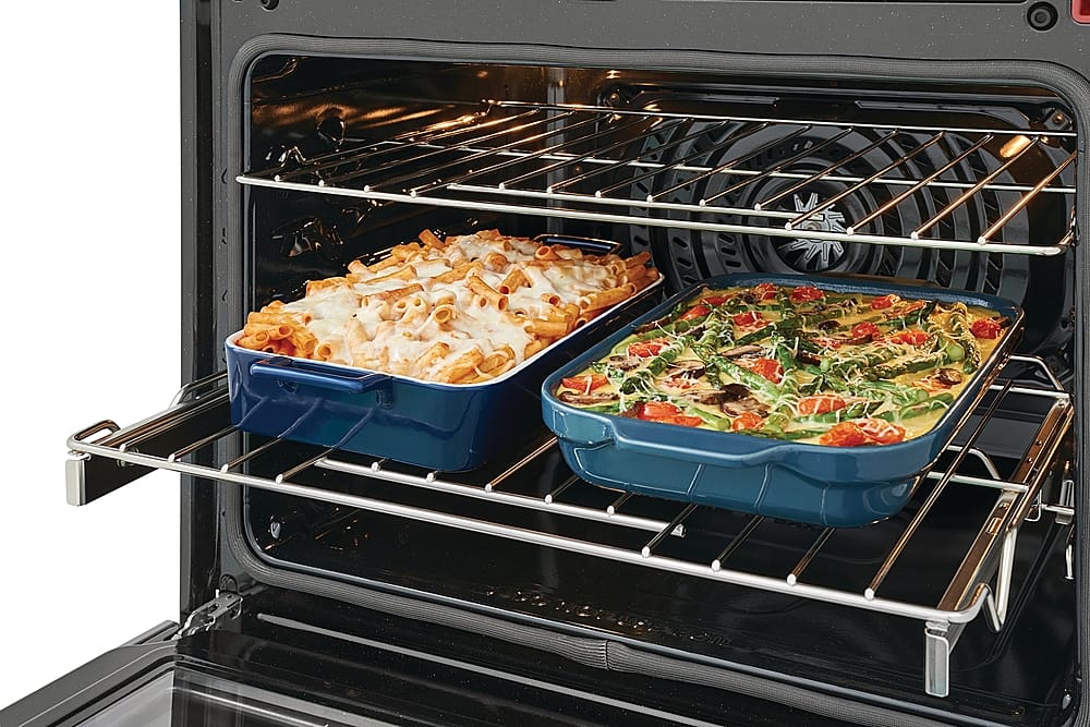 Frigidaire - Gallery 30" Double Electric Wall Oven with Total Convection - Black Stainless Steel