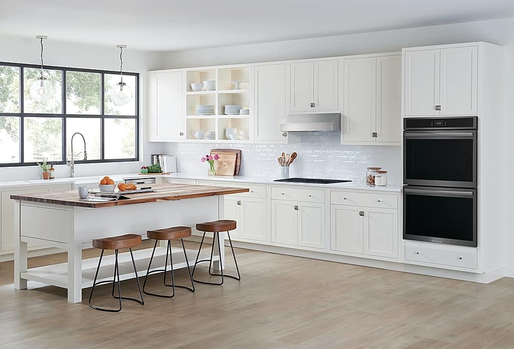Frigidaire - Gallery 30" Double Electric Wall Oven with Total Convection - Black Stainless Steel