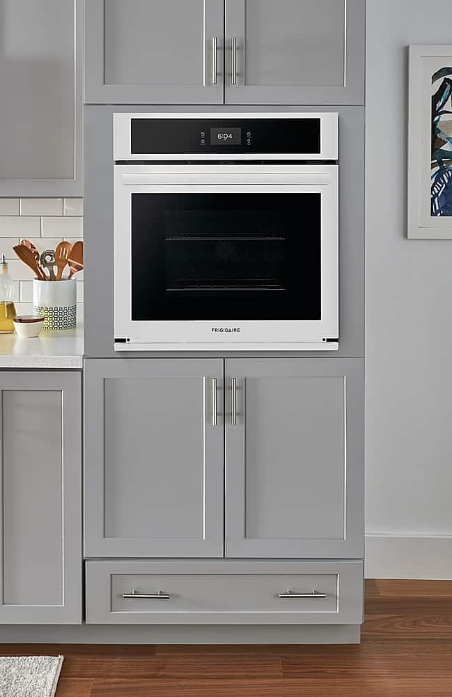 Frigidaire - 27" Built-in Single Electric Wall Oven with Fan Convection - White