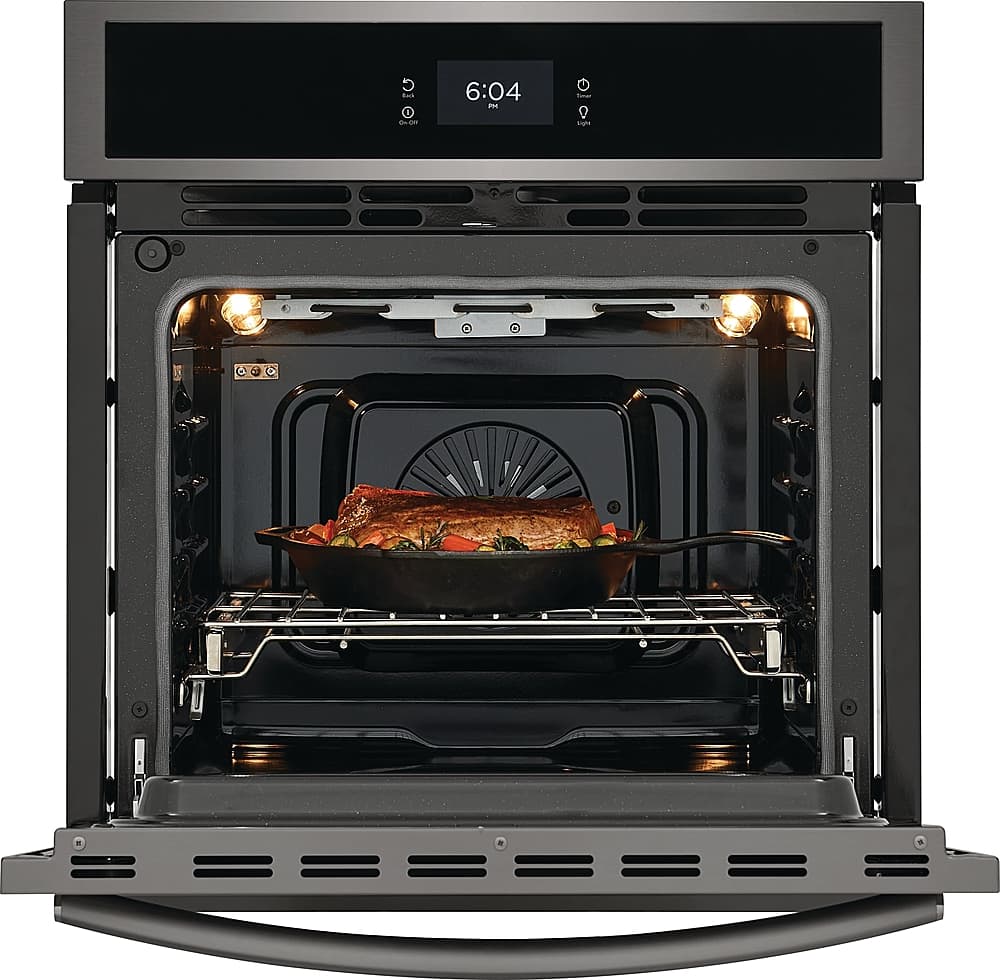 Frigidaire - Gallery 27" Built-in Single Electric Wall Oven with Fan Convection - Black Stainless Steel