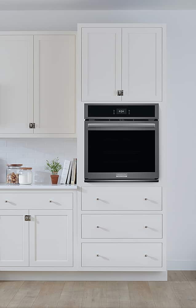 Frigidaire - Gallery 27" Built-in Single Electric Wall Oven with Fan Convection - Black Stainless Steel