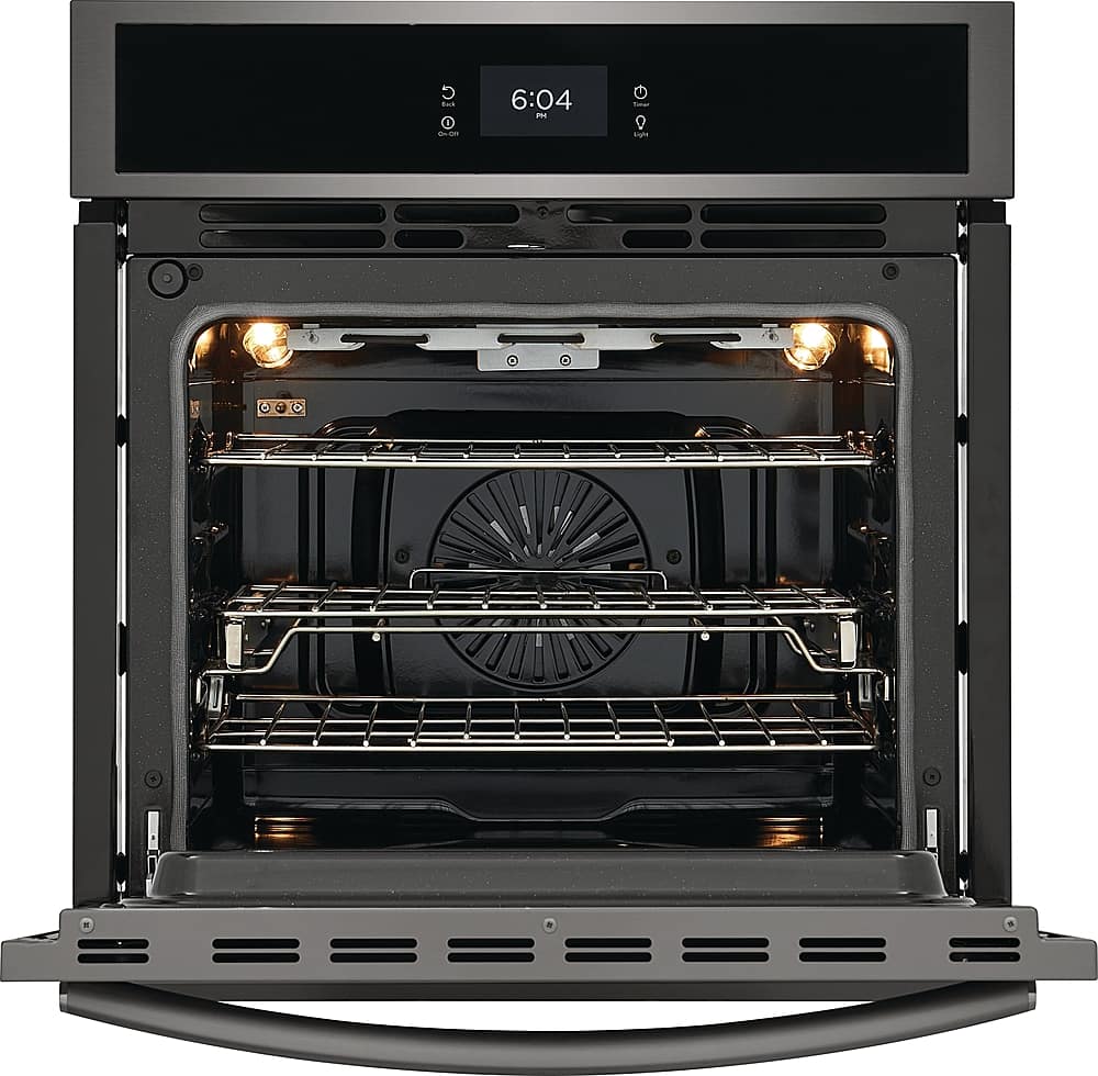 Frigidaire - Gallery 27" Built-in Single Electric Wall Oven with Fan Convection - Black Stainless Steel