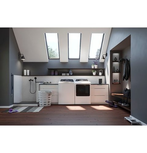 GE Profile - 5.4 Cu. Ft. High Efficiency Smart Top Load Washer with Smarter Wash Technology, Easier Reach & Direct Drive Motor - White