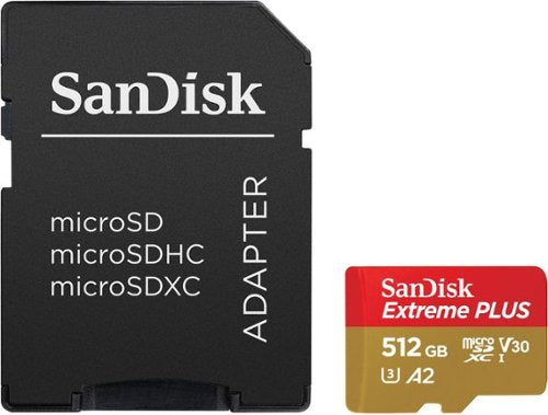 SANDISK - 512GB Extreme PLUS microSDXC UHS-I Memory Card with Adapter, R/W up to 200/140MB/s