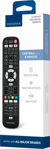 Insignia™ - 8-Device Backlit Universal Remote - Black