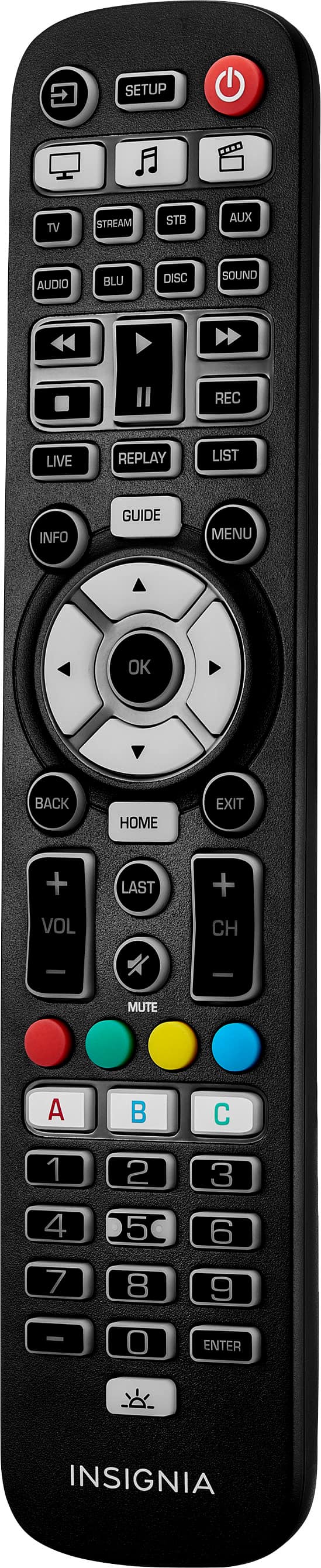 Insignia™ - 8-Device Backlit Universal Remote - Black