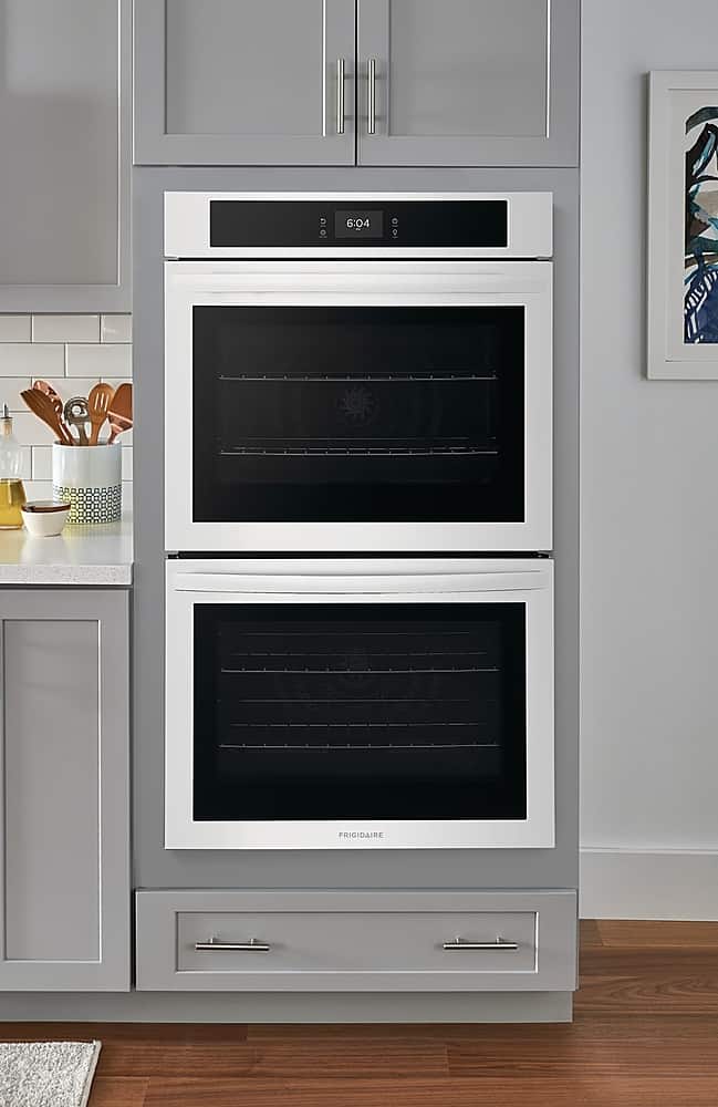 Frigidaire - 30" Built-in Double Electric Wall Oven with Fan Convection - White