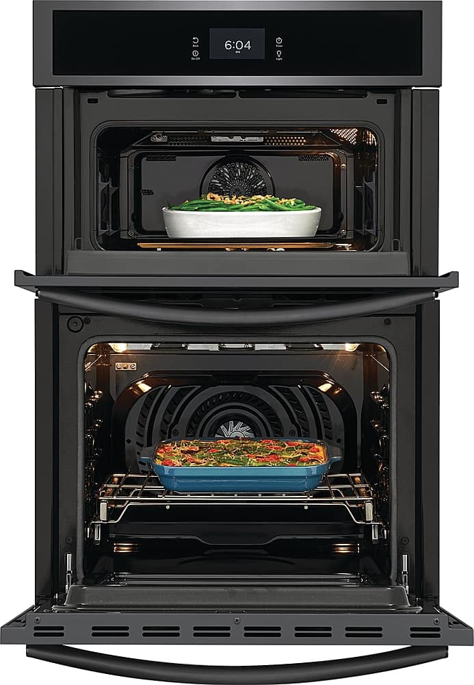 Frigidaire - 27" Built-in Electric Wall Oven/Microwave Combination - Black Stainless Steel