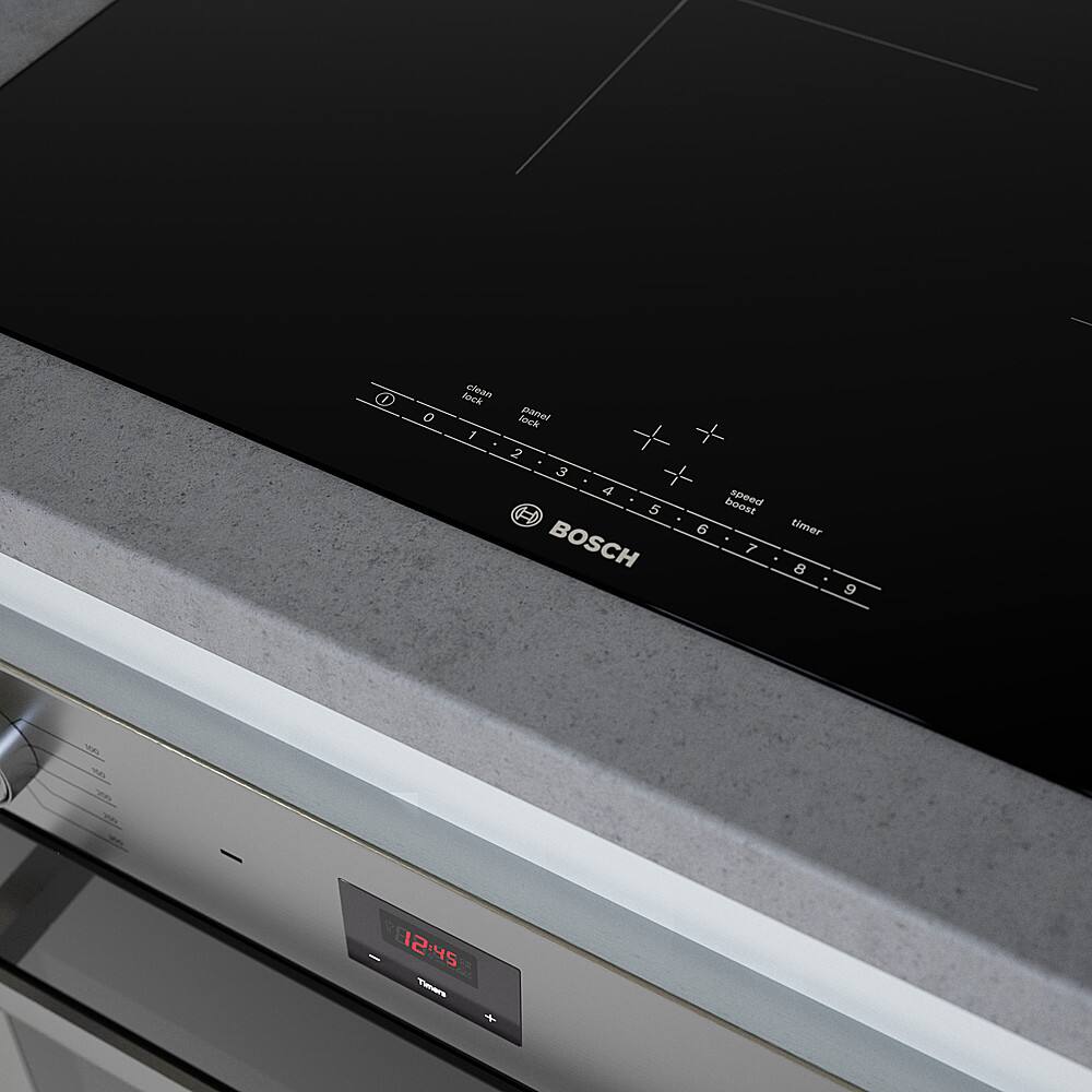 Bosch - 500 Series 24" Built-In Electric Induction Cooktop with 3 elements - Black