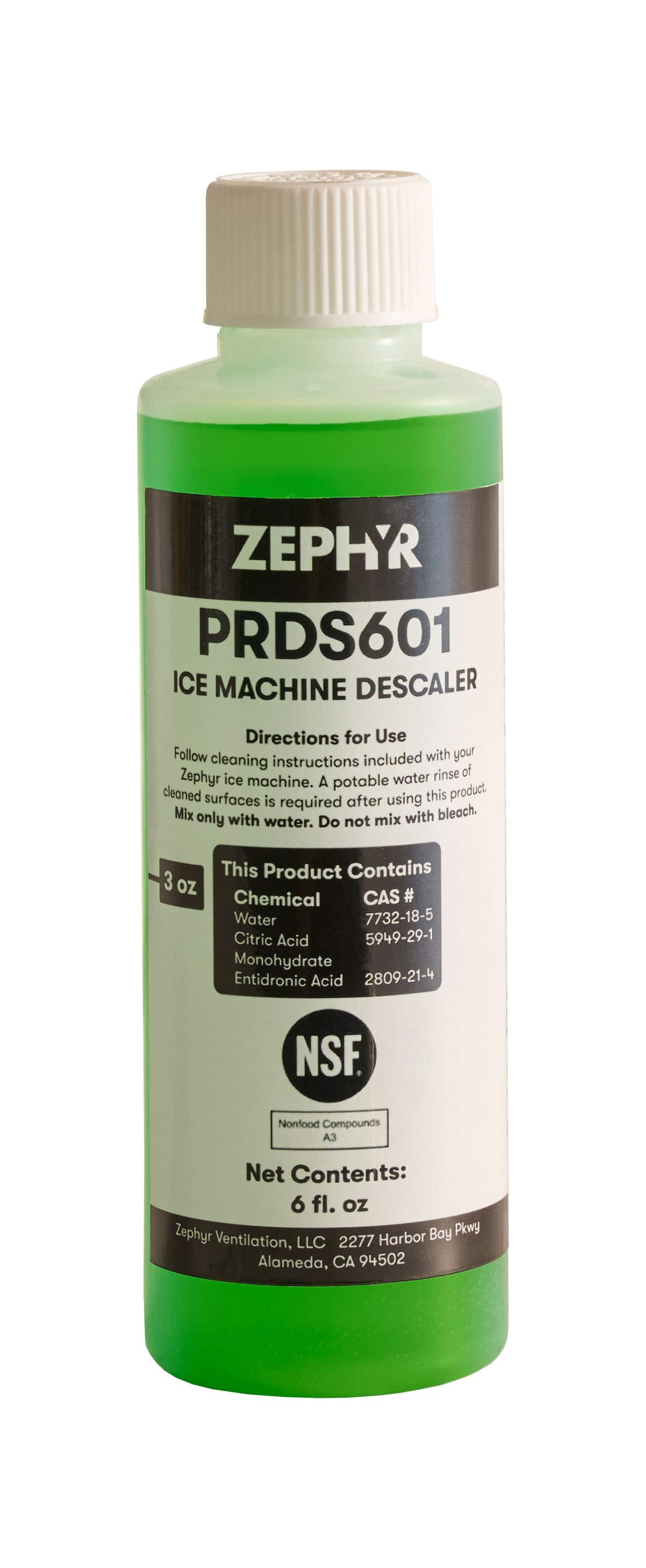 Zephyr - Presrv 6 Ounce Descaler for PRCG Ice Machines - Green