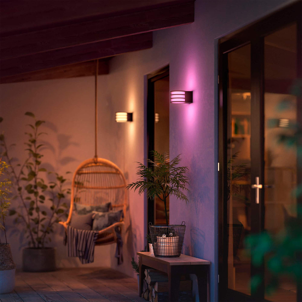 Philips - Hue White and Color Ambiance Lucca Wall Light - Black