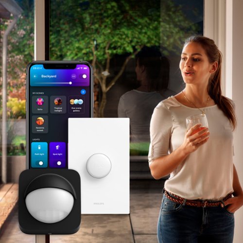 Philips - Hue White and Color Ambiance Lucca Wall Light - Black