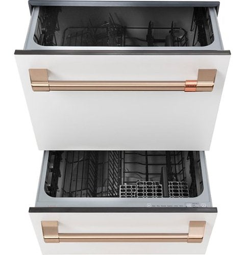 Café - 24" Top Control Built-In Double Drawer Dishwasher, Customizable - Matte White