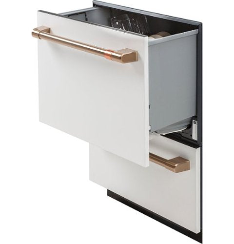 Café - 24" Top Control Built-In Double Drawer Dishwasher, Customizable - Matte White