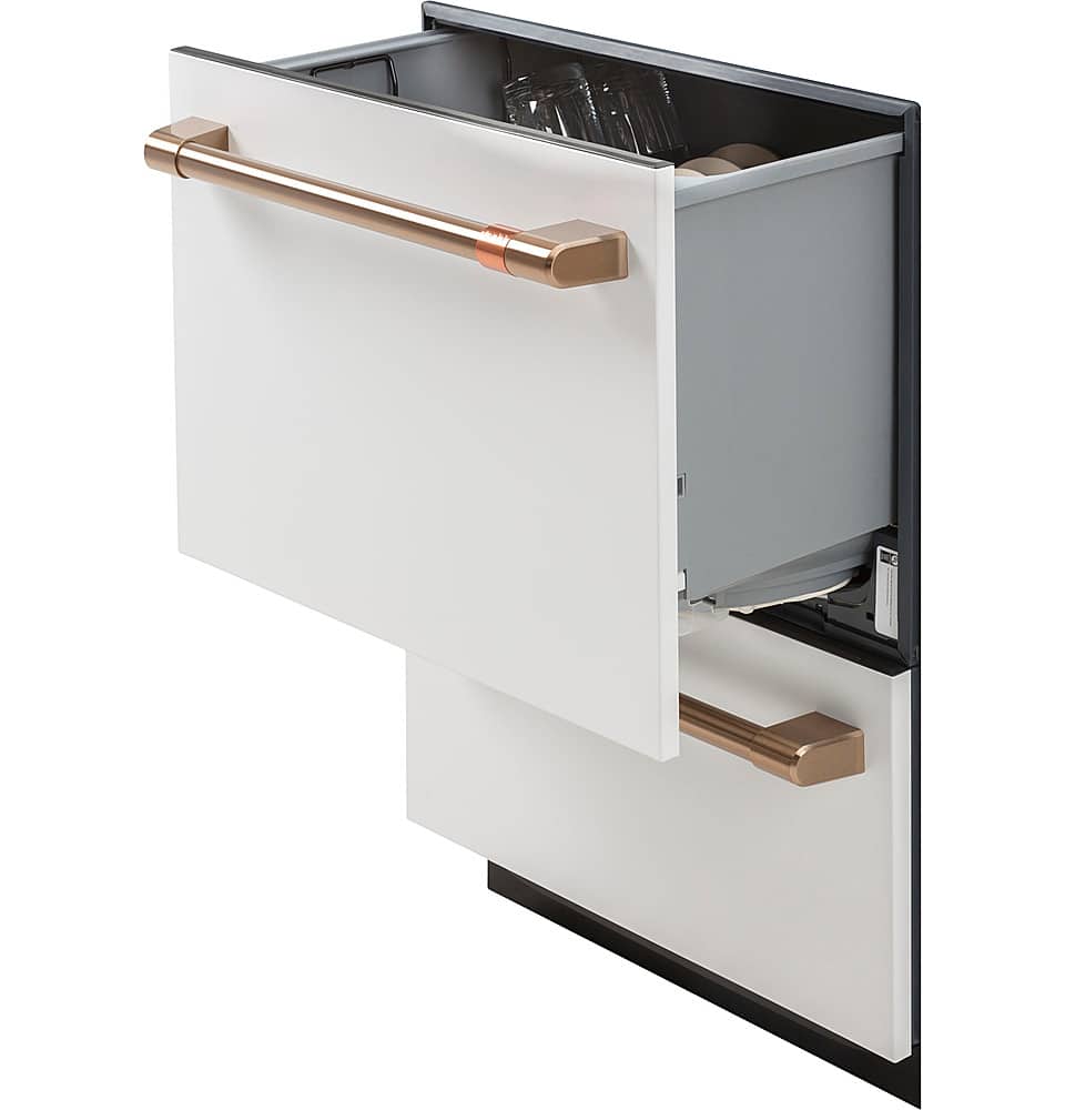 Café - 24" Top Control Built-In Double Drawer Dishwasher, Customizable - Matte White