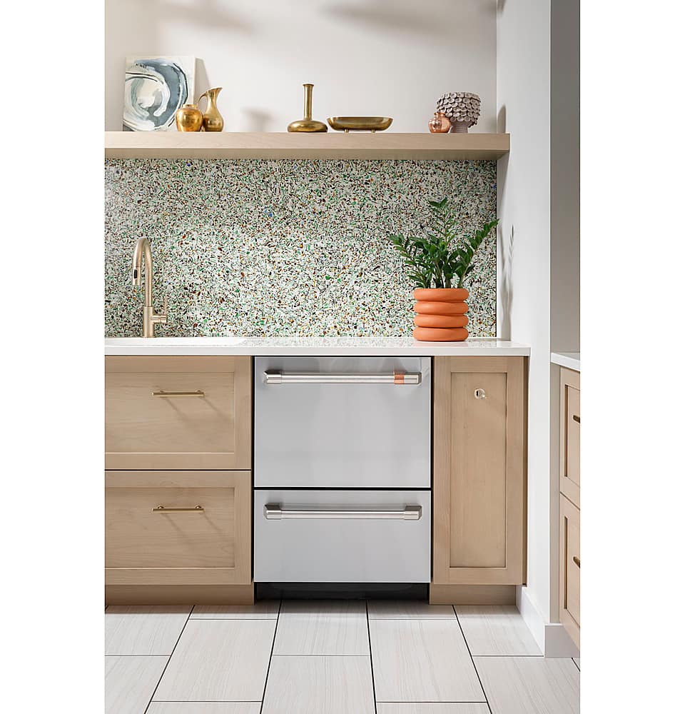 Café - 24" Top Control Built-In Double Drawer Dishwasher, Customizable - Matte White