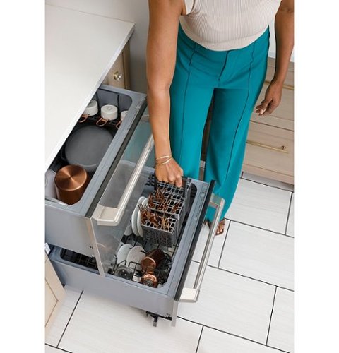 Café - 24" Top Control Built-In Double Drawer Dishwasher, Customizable - Matte White