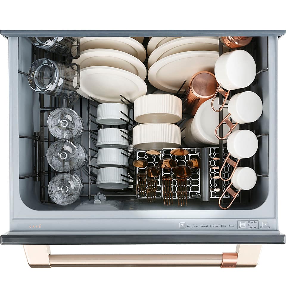 Café - 24" Top Control Built-In Double Drawer Dishwasher, Customizable - Matte White