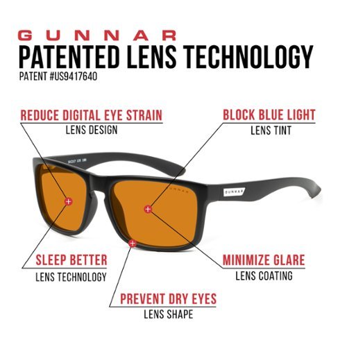 GUNNAR - Intercept Computer Glasses with Blue Light Reduction , Amber Max Lenses - Onyx
