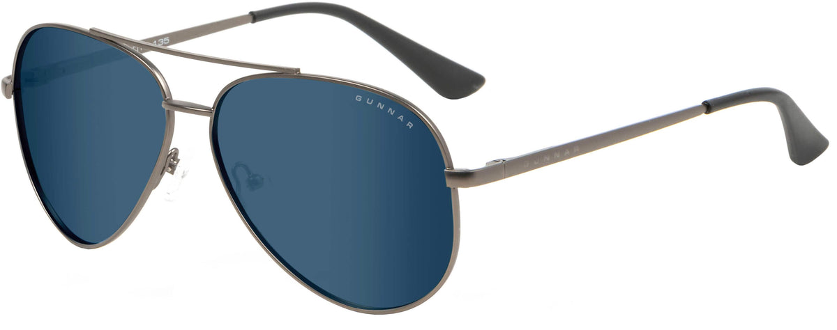 GUNNAR - Maverick Computer Glasses with Blue Light Reduction , SUN Lenses - Gunmetal