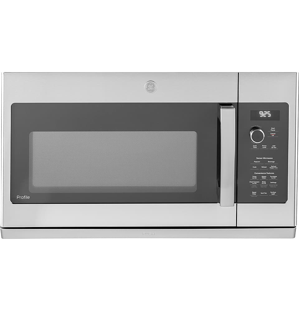 GE Profile - 2.2 Cu. Ft. Over-the-Range Microwave with Sensor Cooking and Extendable Slide-Out Vent - Stainless Steel