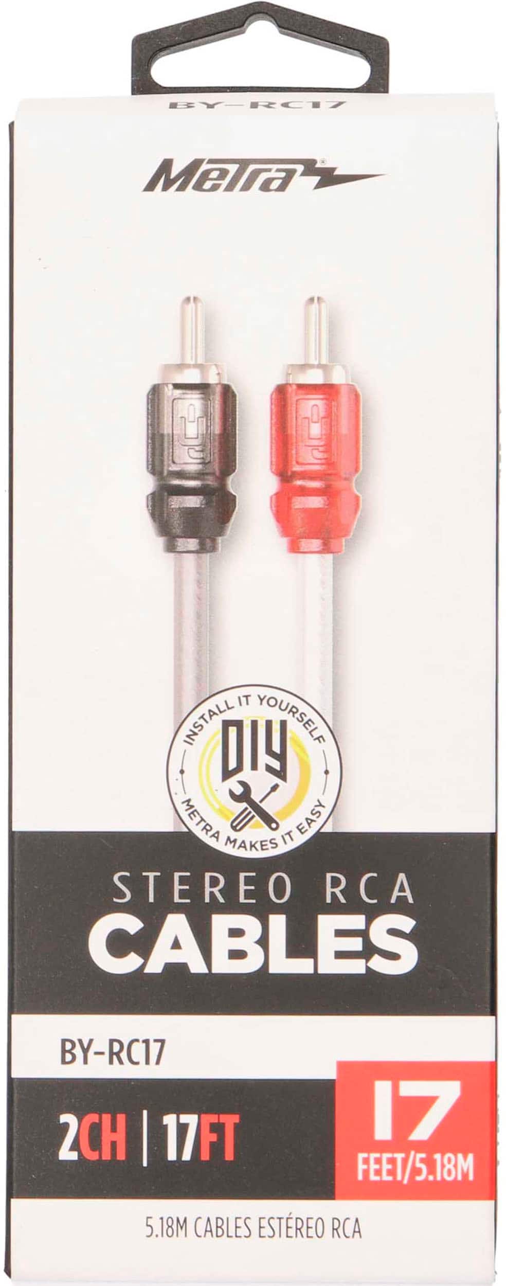Metra - 17' Interconnect RCA Cable (2-Pack) - Multi