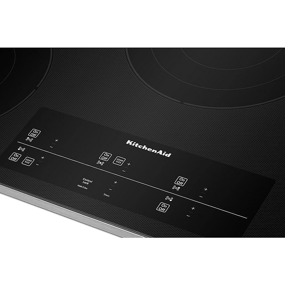 KitchenAid - 36 in. Wide 5 element Built-In Electric Cooktop with 10''/6'' Even-Heat Ultra Power Element with Simmer Setting - Black