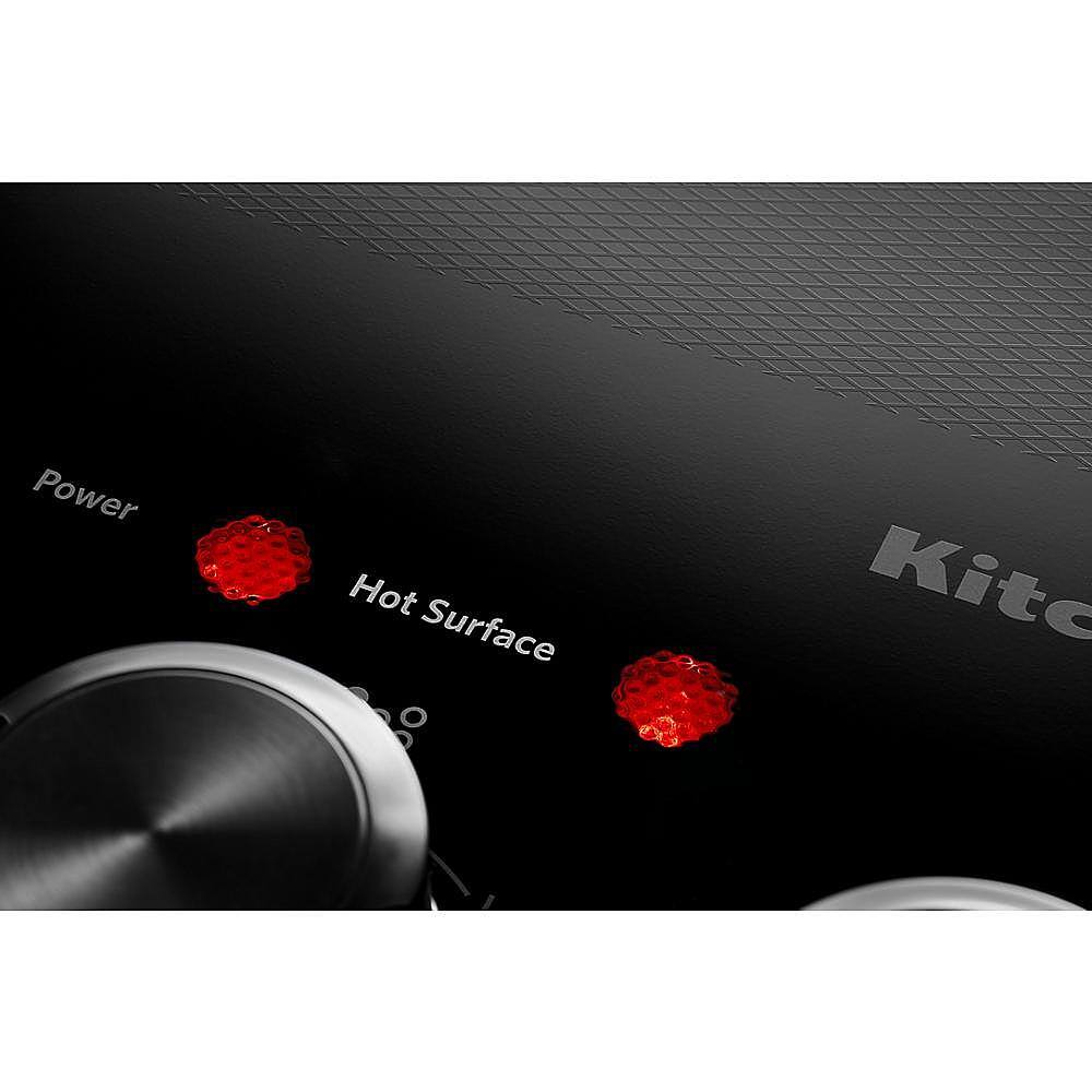 KitchenAid - 36 in. Wide 5 element Built-In Electric Cooktop with 10''/6'' Even-Heat Ultra Power Element with Simmer Setting - Black