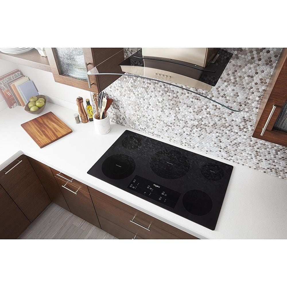 Whirlpool - 36 in. Wide 5 element Built-In Electric Cooktop with FlexHeat Triple Radiant Element - Black