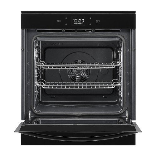 Whirlpool - 24" Built-In Single Electric Convection Wall Oven with Adjustable Self-Clean Cycle - Black