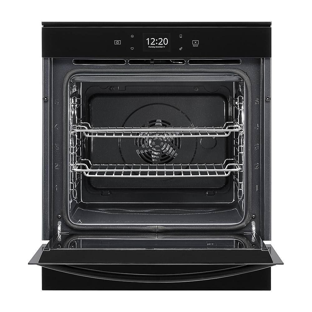 Whirlpool - 24" Built-In Single Electric Convection Wall Oven with Adjustable Self-Clean Cycle - Black