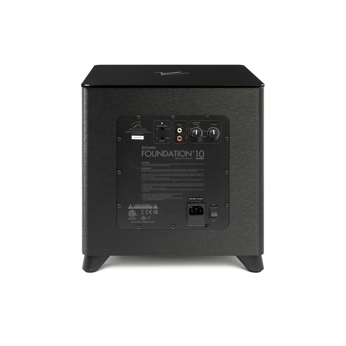 MartinLogan - Dynamo Foundation 10, 10” Sealed, Powered Subwoofer, with Magnitude MT-400 Amplifier, DSP-Optimized, and Wireless Ready - Brushed Black