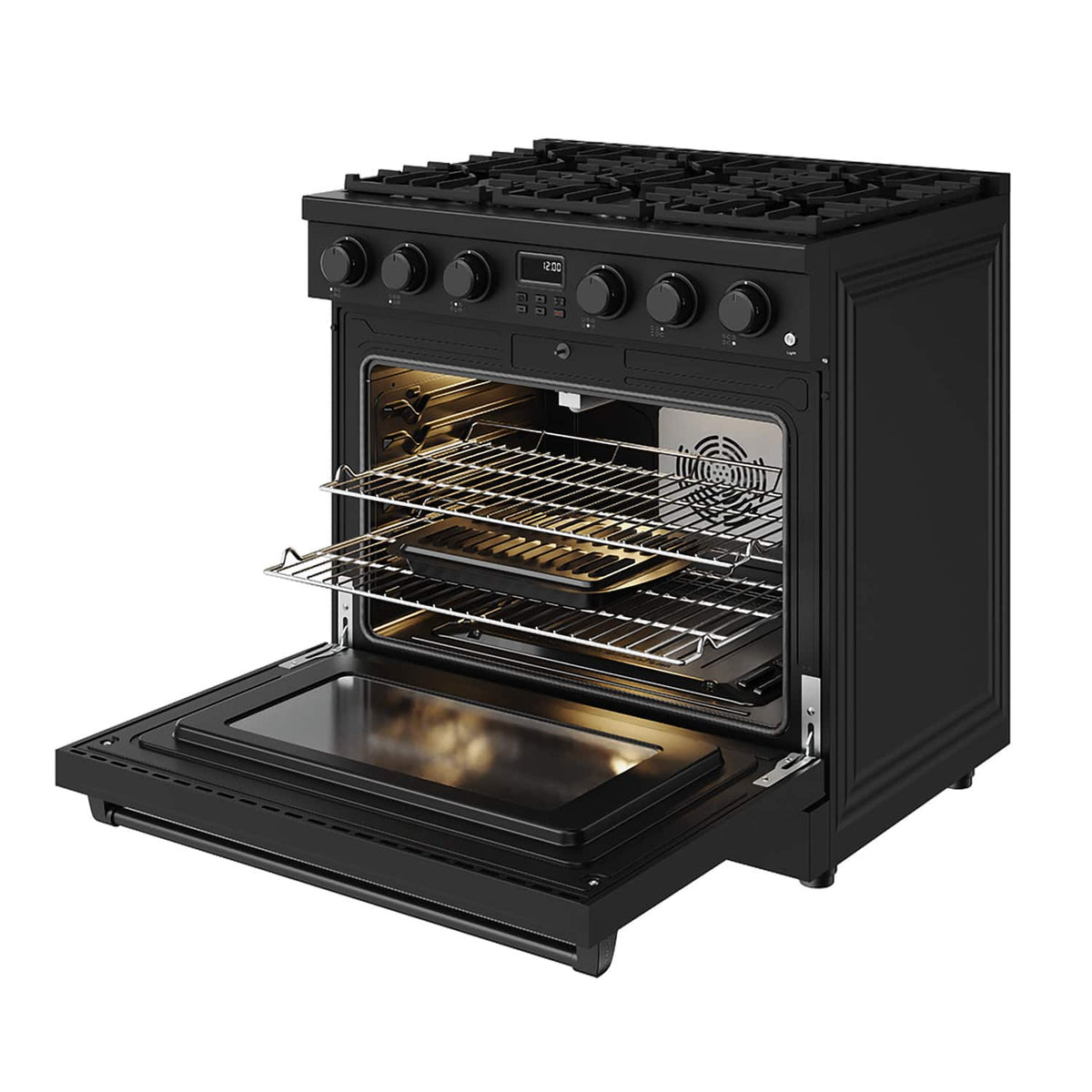 Thor Kitchen - 6.0 Cu. Ft. Freestanding LP Gas Convection Range - Matte Black