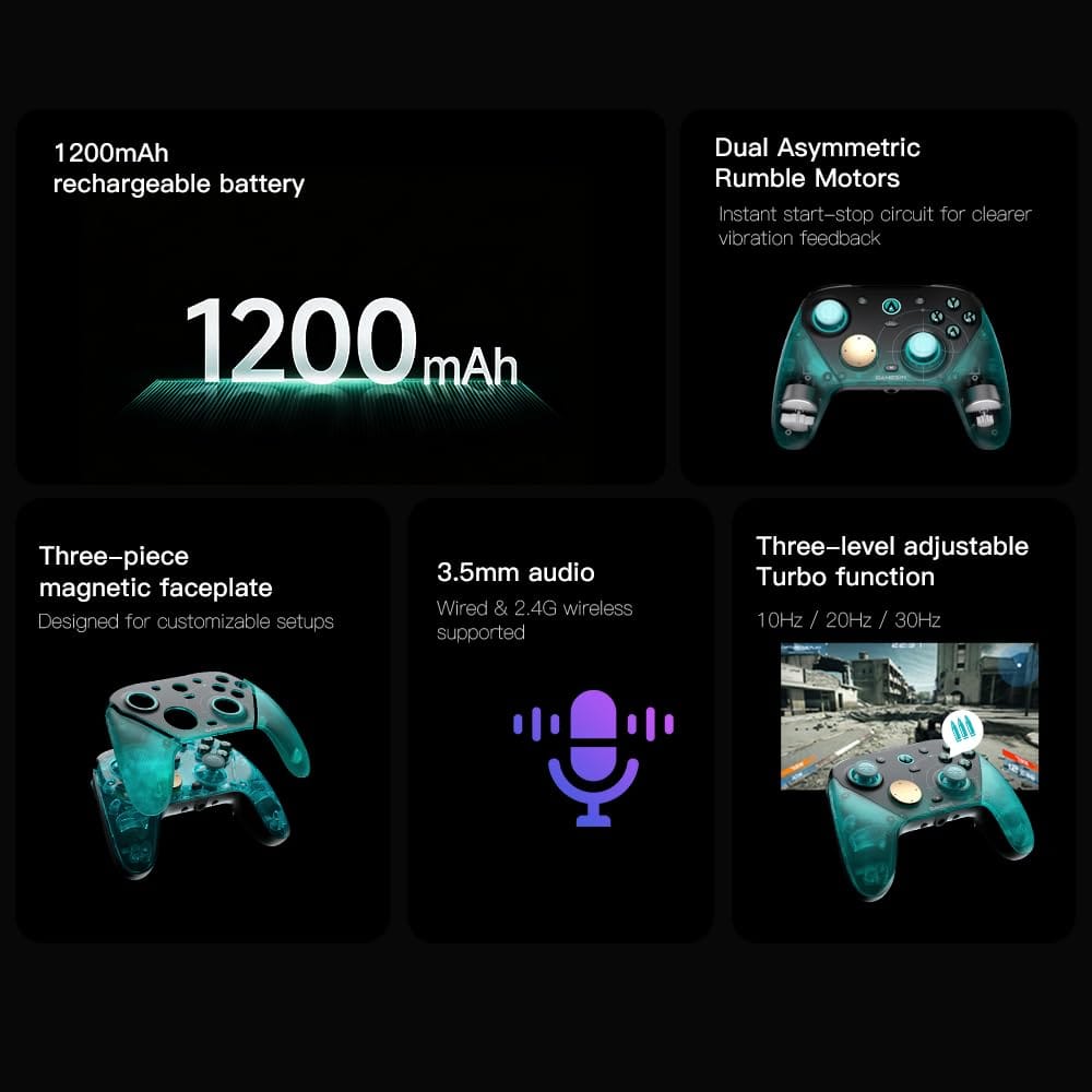 GameSir - G7 Pro 8K PC Aimlabs Edition Wireless Esports Controller for PC - Cyan