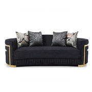 Soledad - Sofa With Upholstery And Hued Accents - Black
