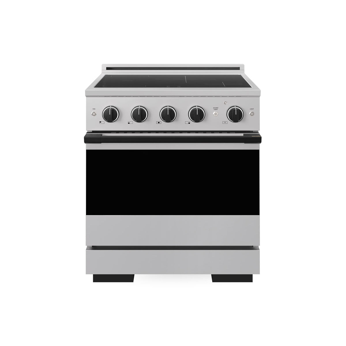 ZLINE - Autograph 30 in. 4.2 cu. ft. Marino Freestanding Induction Range with 4 Burners and Convection Oven w/ Black Accents - Stainless Steel